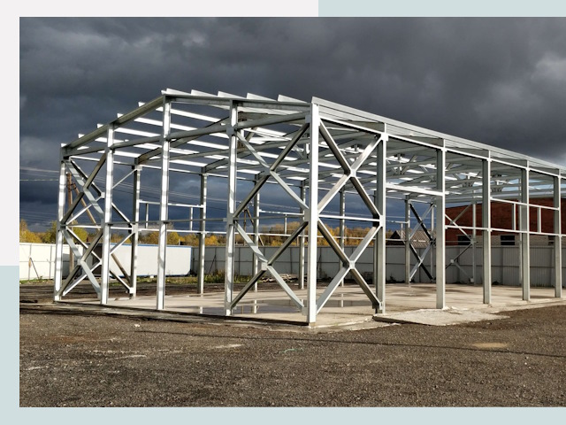 Двускатные ангары в Кизилюрт от 620 руб. за квадрат